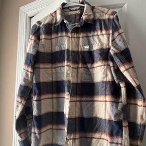 Abercrombie & Fitch Blue and Beige Flannel Checkered Shirt